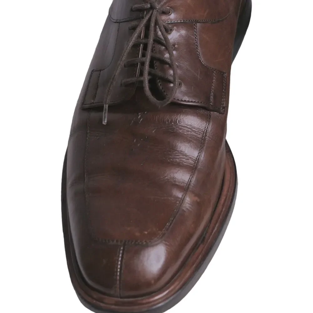 Mezlan Fiore 9.5W  Brown Leather Split Toe Derby Dress Shoes Men's Made in Spain